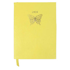 Planner My Days 2026 com Hotstamping Borboleta em Couro Personalizado