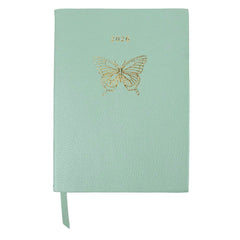 Planner My Days 2026 com Hotstamping Borboleta em Couro Personalizado