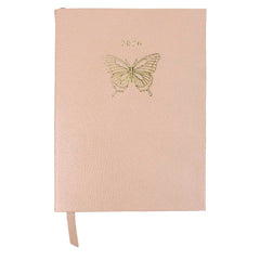 Planner My Days 2026 com Hotstamping Borboleta em Couro Personalizado
