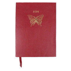Planner My Days 2026 com Hotstamping Borboleta em Couro Personalizado