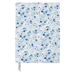 Planner My Days 2026 Estampa Liberty Azul em Couro Personalizado