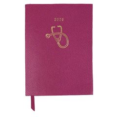 Planner My Days 2026 com Hotstamping Estetoscópio em Couro Personalizado