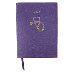 Planner My Days 2026 com Hotstamping Estetoscópio em Couro Personalizado