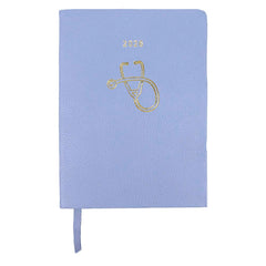 Planner My Days 2026 com Hotstamping Estetoscópio em Couro Personalizado