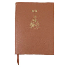 Planner My Days 2026 com Hotstamping Nossa Senhora Medalha em Couro Personalizado