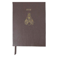 Planner My Days 2026 com Hotstamping Nossa Senhora Medalha em Couro Personalizado
