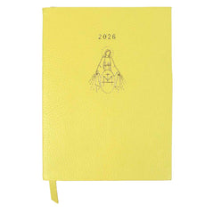 Planner My Days 2026 com Hotstamping Nossa Senhora Medalha em Couro Personalizado