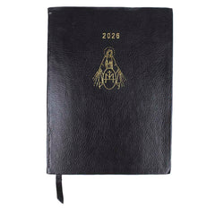 Planner My Days 2026 com Hotstamping Nossa Senhora Medalha em Couro Personalizado