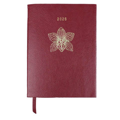 Planner My Days 2026 com Hotstamping Orquídea em Couro Personalizado