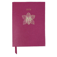 Planner My Days 2026 com Hotstamping Orquídea em Couro Personalizado