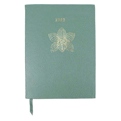 Planner My Days 2026 com Hotstamping Orquídea em Couro Personalizado
