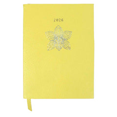 Planner My Days 2026 com Hotstamping Orquídea em Couro Personalizado