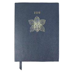 Planner My Days 2026 com Hotstamping Orquídea em Couro Personalizado