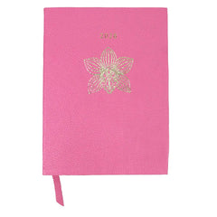 Planner My Days 2026 com Hotstamping Orquídea em Couro Personalizado