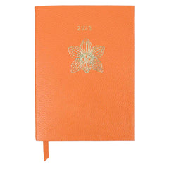 Planner My Days 2026 com Hotstamping Orquídea em Couro Personalizado