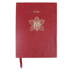 Planner My Days 2026 com Hotstamping Orquídea em Couro Personalizado