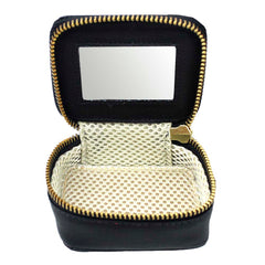 Porta Batom Preto Safiano com Preto Liso Pronta Entrega