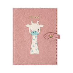 Porta Mini Cartão de Vacina - Modelo Einstein Girafinha em Couro Personalizado
