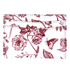 Porta Cartão de Crédito Estampa Botanique Vermelho Pronta Entrega