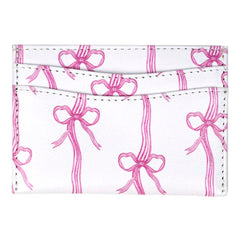 Porta Cartão de Crédito Estampa Listra de Laços em Couro Personalizado