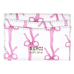 Porta Cartão de Crédito Estampa Listra de Laços em Couro Personalizado