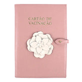 Porta Cartão de Vacina Camélia + Caderneta de Saúde Impressa em Couro Personalizado