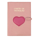 Porta Cartão de Vacina Coração em Couro Personalizado