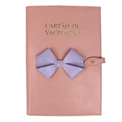 Porta Cartão de Vacina Laço em Couro Personalizado