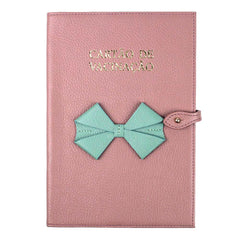 Porta Cartão de Vacina Laço em Couro Personalizado