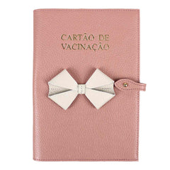 Porta Cartão de Vacina Laço em Couro Personalizado
