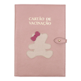 Porta Cartão de Vacina Little Bear Laço em Couro Personalizado