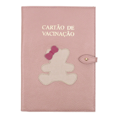 Porta Cartão de Vacina Little Bear Laço em Couro Personalizado