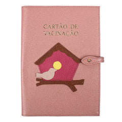 Porta Cartão de Vacina Little Bird + Caderneta de Saúde Impressa em Couro Personalizado