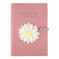 Porta Cartão de Vacina Margarida em Couro Personalizado