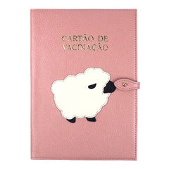 Porta Cartão de Vacina Ovelha em Couro Personalizado