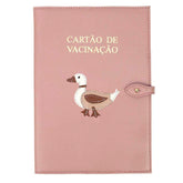 Porta Cartão de Vacina Patinho Vintage em Couro Personalizado