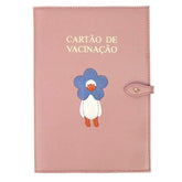 Porta Cartão de Vacina Funny Duck em Couro Personalizado