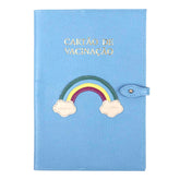 Porta Cartão De Vacina Arco Íris Aqua Liso Pronta Entrega