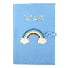 Porta Cartão De Vacina Arco Íris Aqua Liso Pronta Entrega