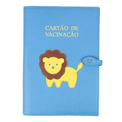 Porta Cartão de Vacina Little Lion em Couro Personalizado
