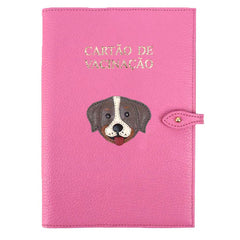Porta Cartão De Vacina Cachorro Toddy Rosa Orquídea Pronta Entrega