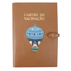 Porta Cartão de Vacina Balão Otto + Caderneta de Saúde Impressa em Couro Personalizado