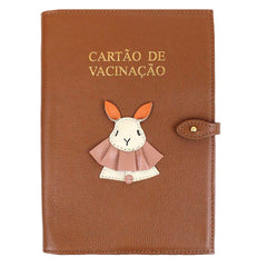 Porta Cartão de Vacina Coelho Robert em Couro Personalizado
