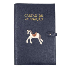 Porta Cartão de Vacina Cavalo Joca em Couro Personalizado