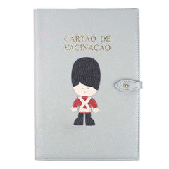 Porta Cartão de Vacina Soldadinho de Chumbo + Caderneta de Saúde Impressa em Couro Personalizado