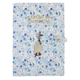 Porta Cartão de Vacina Ganso Estampa Ditsy Azul em Couro Personalizado