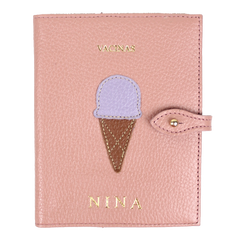 Porta Mini Cartão de Vacina - Modelo Einstein Gelato em Couro Personalizado