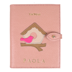 Porta Mini Cartão de Vacina - Modelo Einstein Little Bird em Couro Personalizado