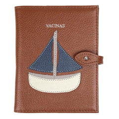 Porta Mini Cartão de Vacina - Modelo Einstein Barco em Couro Personalizado