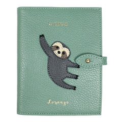 Porta Mini Cartão de Vacina - Modelo Einstein Bicho Preguiça em Couro Personalizado